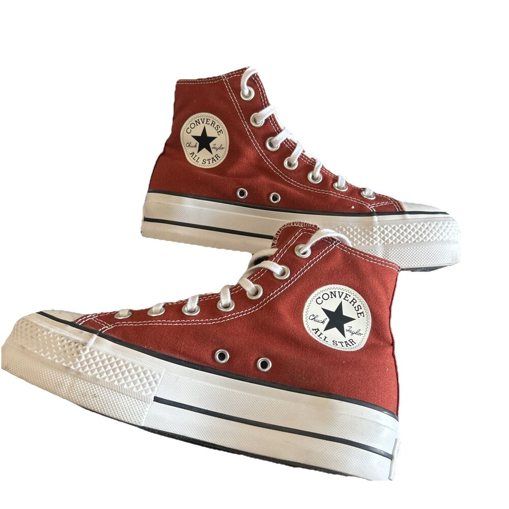 Converse Chuck Taylor All Star Lift Hi  Top Platform Women 6.5 Red White Sneaker